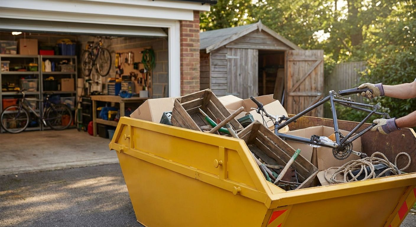 Skip bins for garage and shed cleanouts