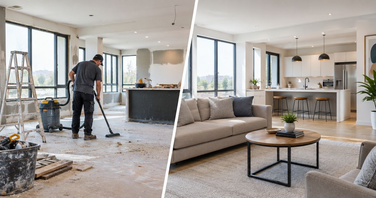 What is the difference between a builders clean and a final clean?
