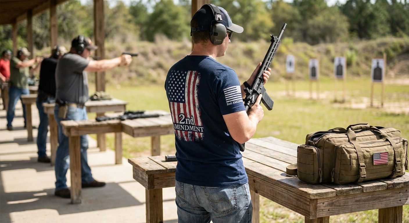 Patriotic gear for gun range day