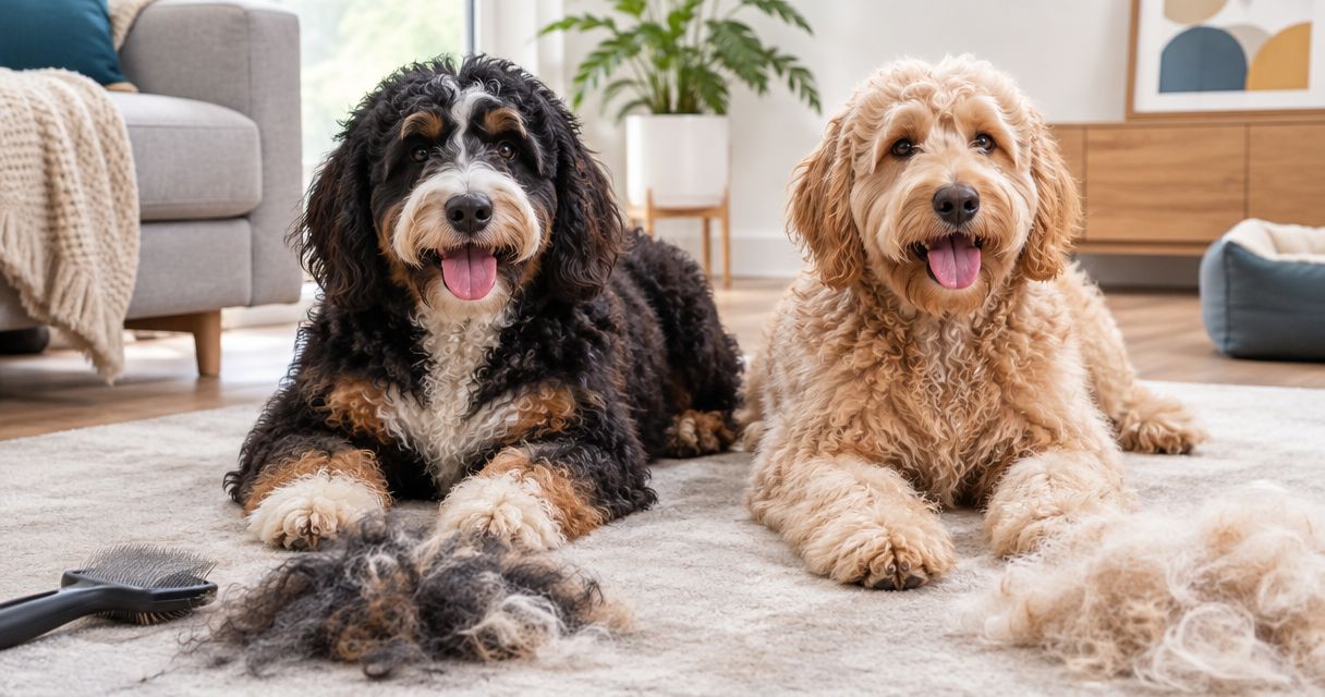 How much do Bernedoodles shed compared to Goldendoodles?