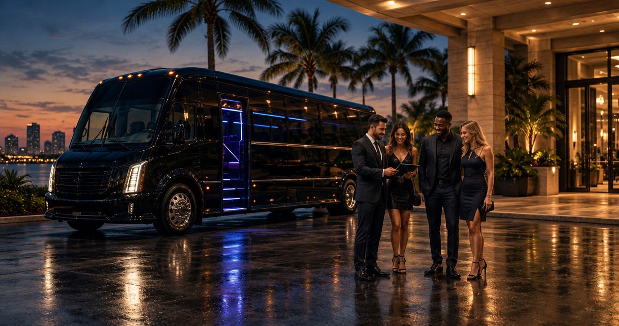 How to plan party bus stops and pickup times in West Palm Beach