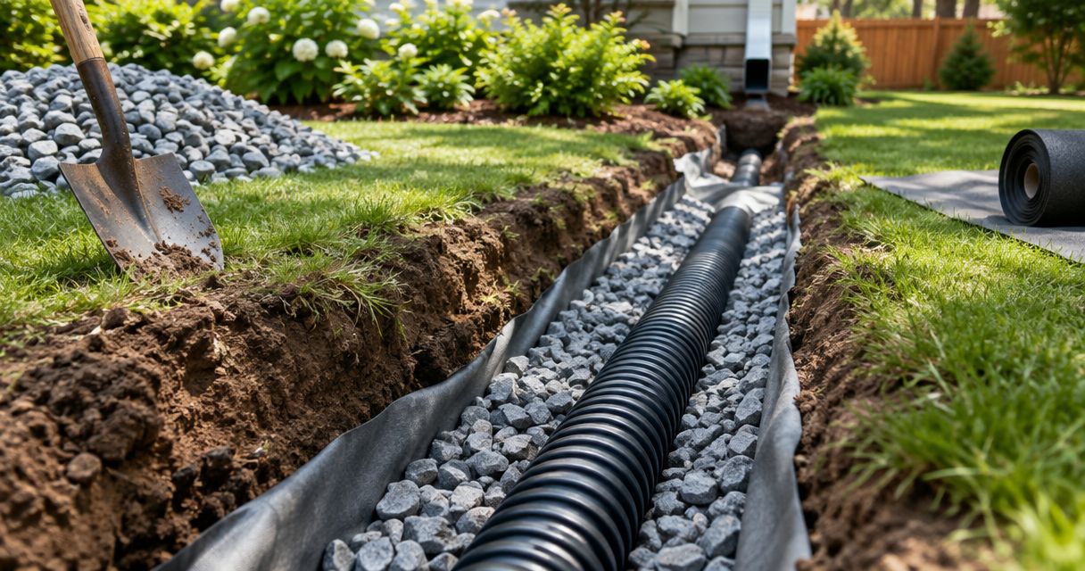 Best french drain types for poor yard drainage