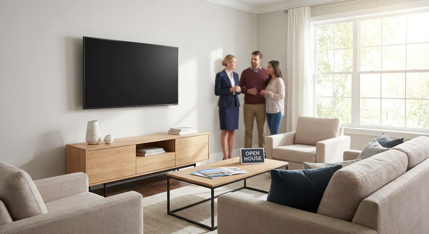 TV mounting for real estate staging and open houses