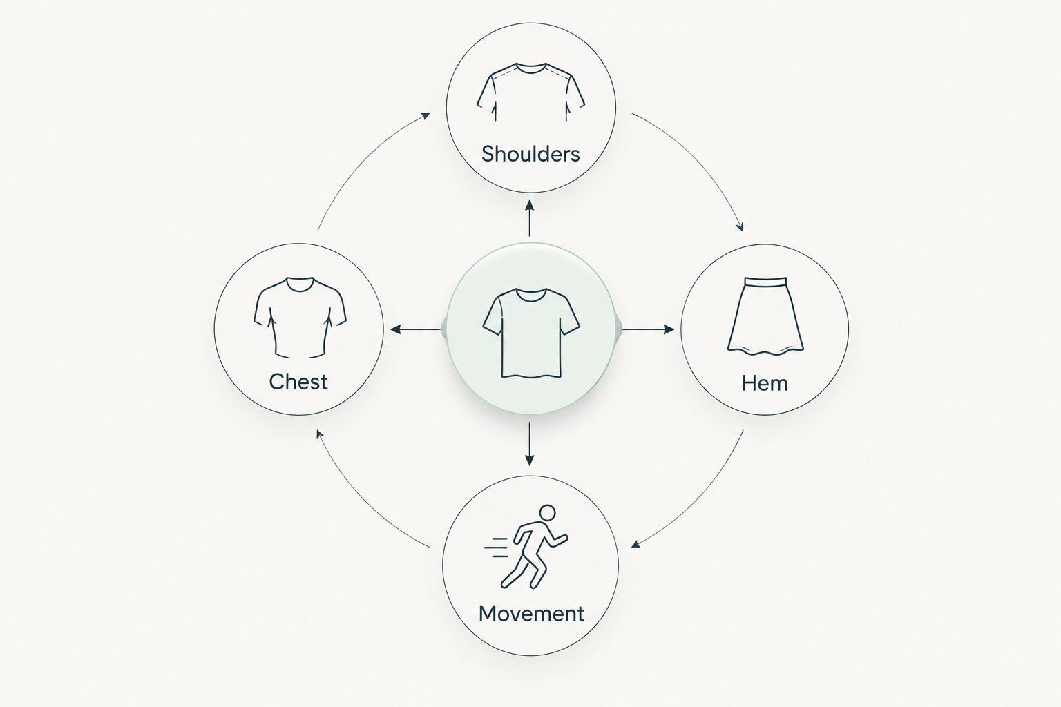 Four smart polo fit checks covering shoulders, chest, hem and movement