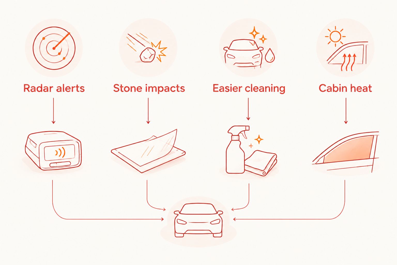Four vehicle priorities matched with detectors, paint protection film, ceramic coating, and window tint.