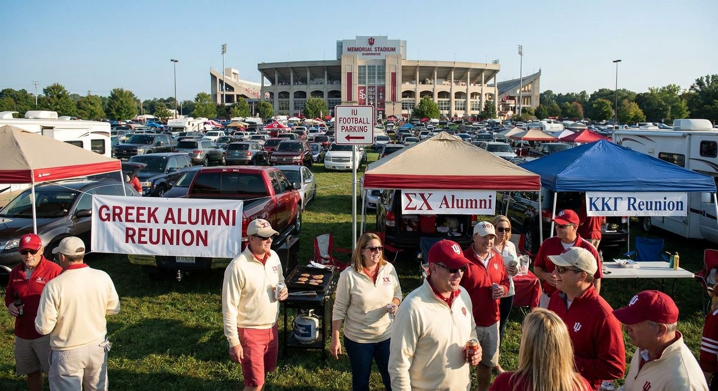 Parking for IU football greek alumni reunion tailgates