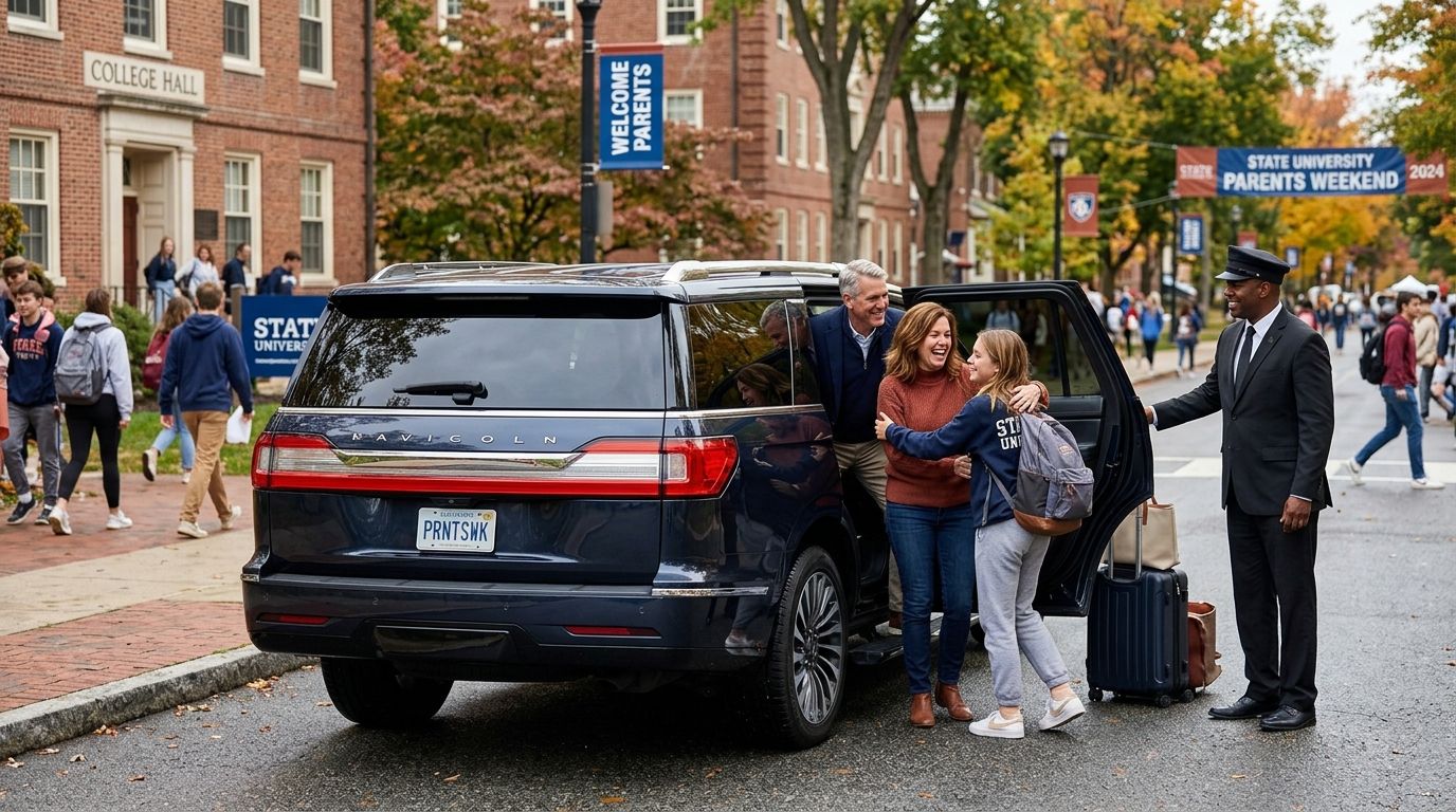 Car service for out-of-state college parents weekend visits